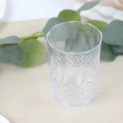 6 Clear 16 Oz Crystal Cut Plastic Drinking Glasses - Disposable Tableware -Optimal Home Decoration 6 clear 16 oz crystal plastic drinking glasses disposable tableware dsp cuct006 16 clr 30738839633983