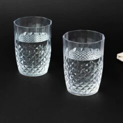 6 Clear 16 Oz Crystal Cut Plastic Drinking Glasses - Disposable Tableware -Optimal Home Decoration 6 clear 16 oz crystal plastic drinking glasses disposable tableware dsp cuct006 16 clr 30738839765055