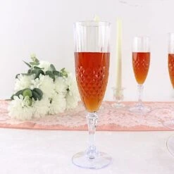6 Pcs 8 Oz Crystal Plastic Champagne Flute Glasses - Disposable Tableware -Optimal Home Decoration 6 clear 8 oz crystal plastic champagne flute glasses disposable tableware dsp cucp006 10 clr 29850306641983