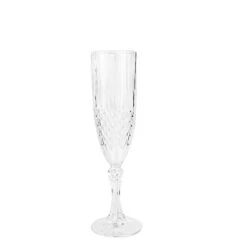6 Pcs 8 Oz Crystal Plastic Champagne Flute Glasses - Disposable Tableware