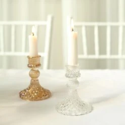 6 Diamond Design 4" Reversible Glass Taper And Votive Candle Holders -Optimal Home Decoration 6 diamond design 4 reversible glass taper and votive candle holders 30775393517631