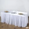 6 Ft 3 Layers Tulle With Satin Topper Fitted Rectangular Tablecloth - White -Optimal Home Decoration 6 ft 3 layers tulle with satin topper fitted rectangular tablecloth white tab t02 ft6 wht 4754034393151
