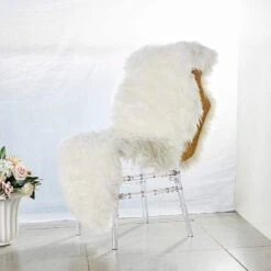 6 Ft Faux Fur Throw Sheepskin Rug - White -Optimal Home Decoration 6 ft faux fur throw sheepskin rug white run fur 01 wht 28554301308991