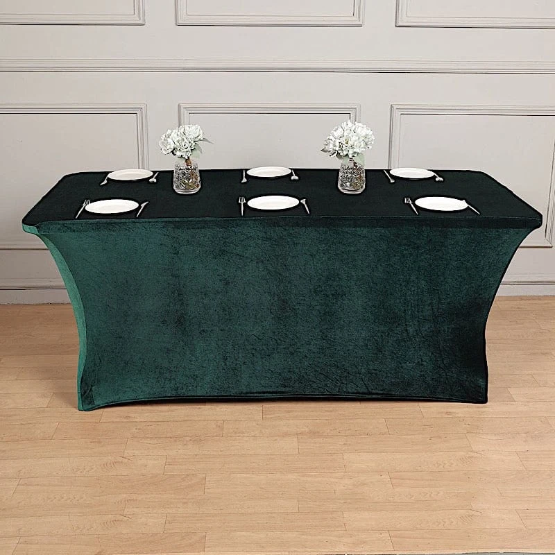 6 Ft Fitted Premium Velvet Tablecloth Rectangular Table Cover 6 6 Ft Fitted Premium Velvet Tablecloth Rectangular Table Cover - Image 4