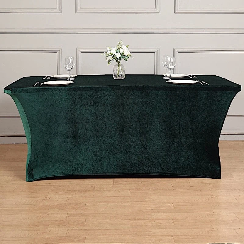 6 Ft Fitted Premium Velvet Tablecloth Rectangular Table Cover 10 6 Ft Fitted Premium Velvet Tablecloth Rectangular Table Cover - Image 8