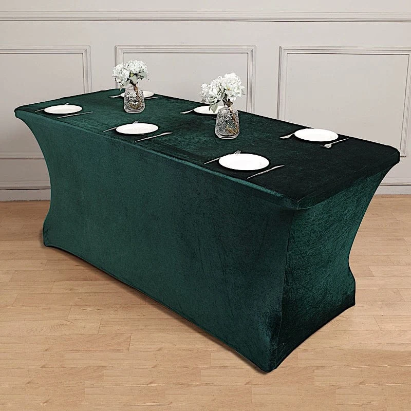 6 Ft Fitted Premium Velvet Tablecloth Rectangular Table Cover 4 6 Ft Fitted Premium Velvet Tablecloth Rectangular Table Cover - Image 2