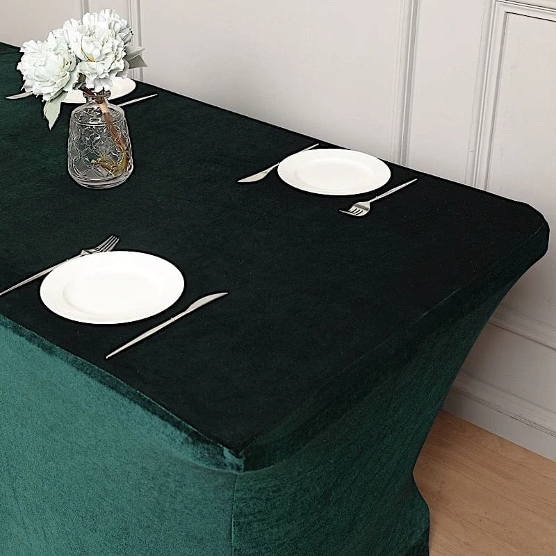 6 Ft Fitted Premium Velvet Tablecloth Rectangular Table Cover 5 6 Ft Fitted Premium Velvet Tablecloth Rectangular Table Cover - Image 3