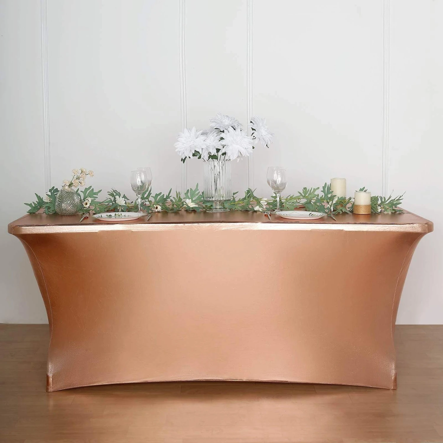 6 Ft Fitted Spandex Tablecloth Metallic Table Cover 16 6 Ft Fitted Spandex Tablecloth Metallic Table Cover - Image 14