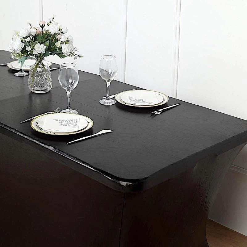6 Ft Fitted Spandex Tablecloth Metallic Table Cover 10 6 Ft Fitted Spandex Tablecloth Metallic Table Cover - Image 8