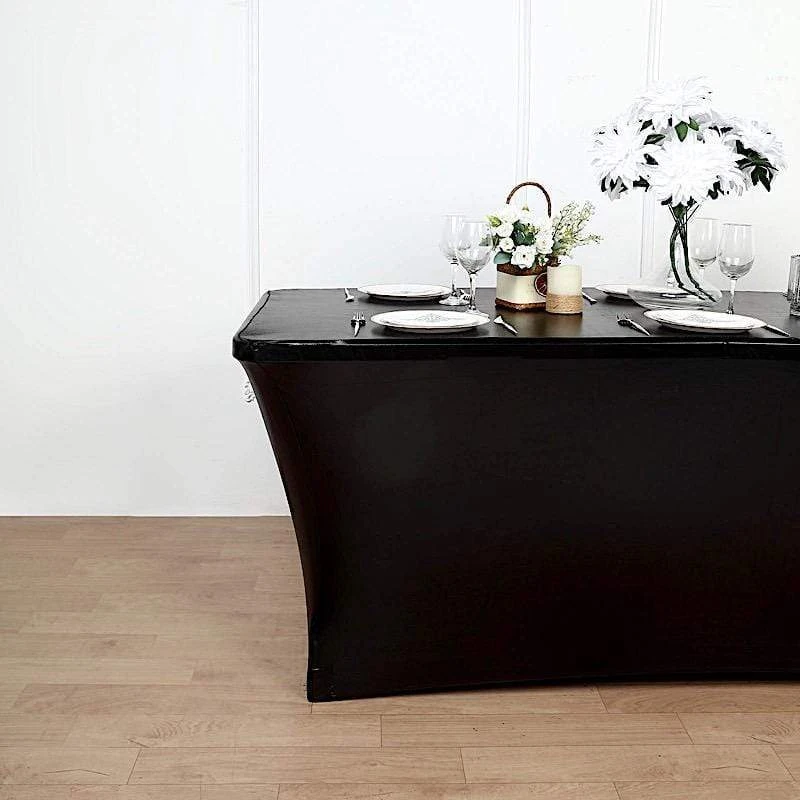 6 Ft Fitted Spandex Tablecloth Metallic Table Cover 9 6 Ft Fitted Spandex Tablecloth Metallic Table Cover - Image 7