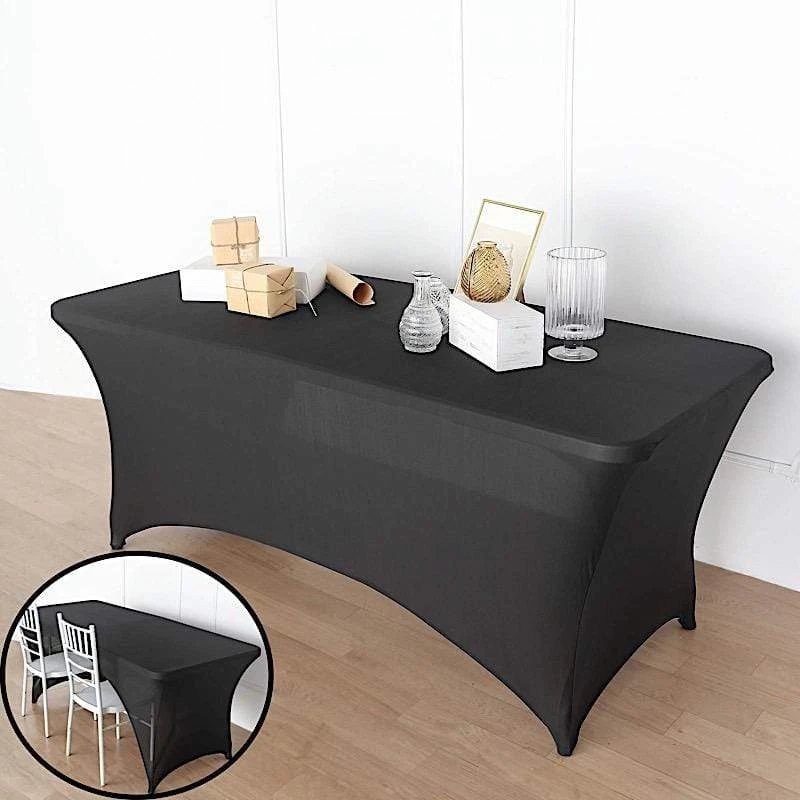 6 Ft Fitted Spandex Tablecloth Open Back Rectangular Table Cover 6 6 Ft Fitted Spandex Tablecloth Open Back Rectangular Table Cover - Image 4
