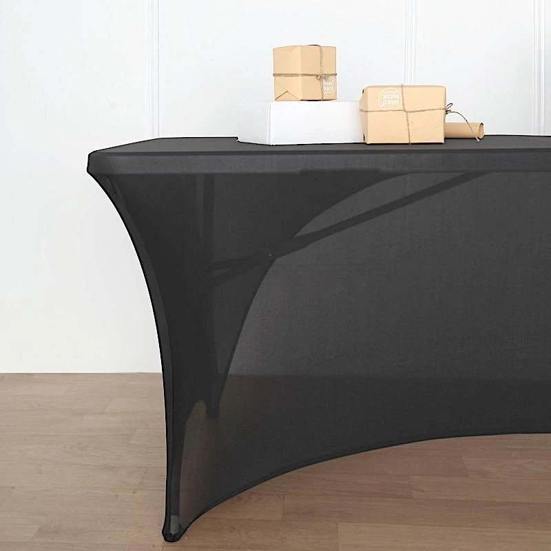 6 Ft Fitted Spandex Tablecloth Open Back Rectangular Table Cover 7 6 Ft Fitted Spandex Tablecloth Open Back Rectangular Table Cover - Image 5