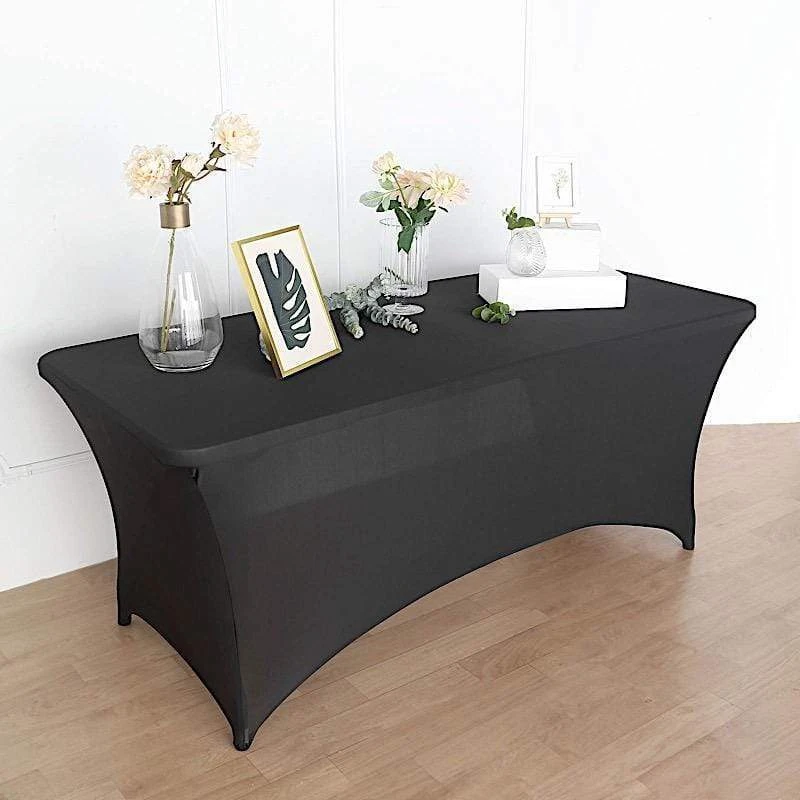 6 Ft Fitted Spandex Tablecloth Open Back Rectangular Table Cover 9 6 Ft Fitted Spandex Tablecloth Open Back Rectangular Table Cover - Image 7