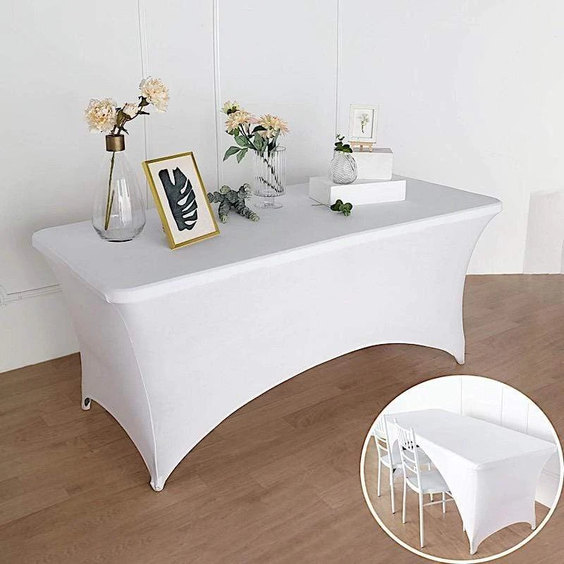 6 Ft Fitted Spandex Tablecloth Open Back Rectangular Table Cover 18 6 Ft Fitted Spandex Tablecloth Open Back Rectangular Table Cover - Image 16