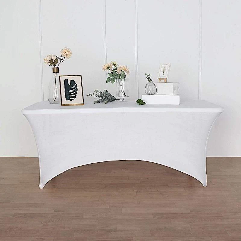 6 Ft Fitted Spandex Tablecloth Open Back Rectangular Table Cover 20 6 Ft Fitted Spandex Tablecloth Open Back Rectangular Table Cover - Image 18