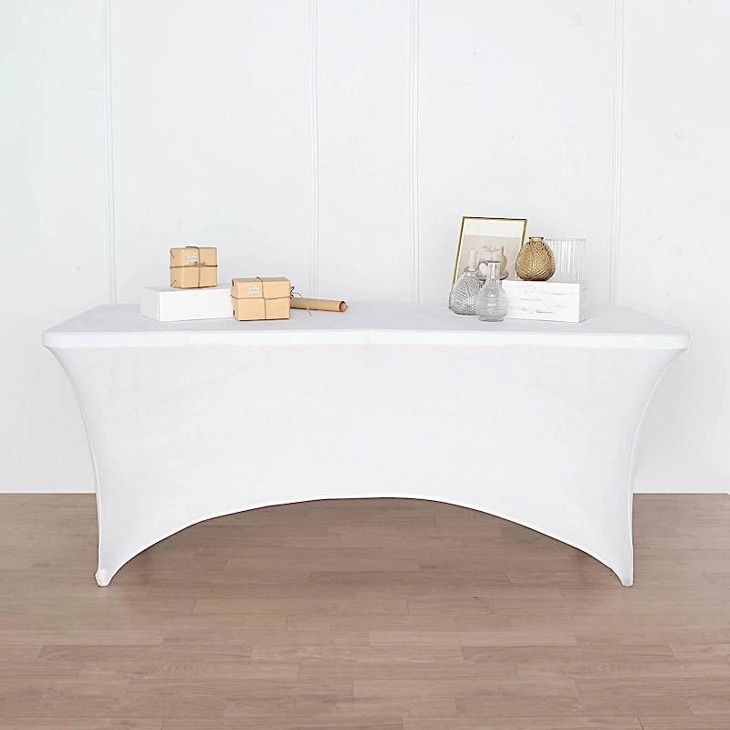 6 Ft Fitted Spandex Tablecloth Open Back Rectangular Table Cover 21 6 Ft Fitted Spandex Tablecloth Open Back Rectangular Table Cover - Image 19