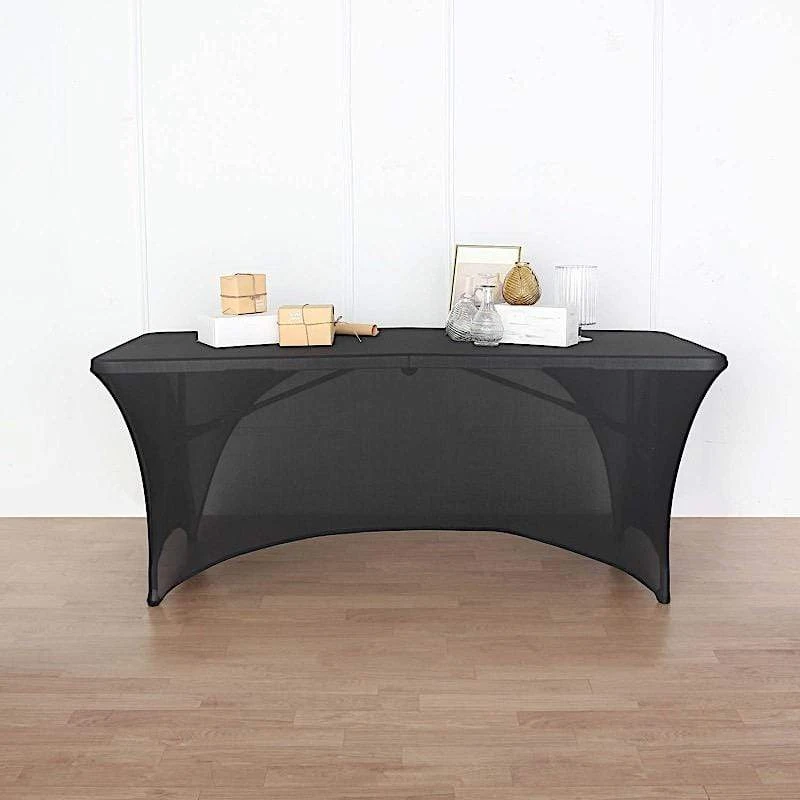 6 Ft Fitted Spandex Tablecloth Open Back Rectangular Table Cover 12 6 Ft Fitted Spandex Tablecloth Open Back Rectangular Table Cover - Image 10