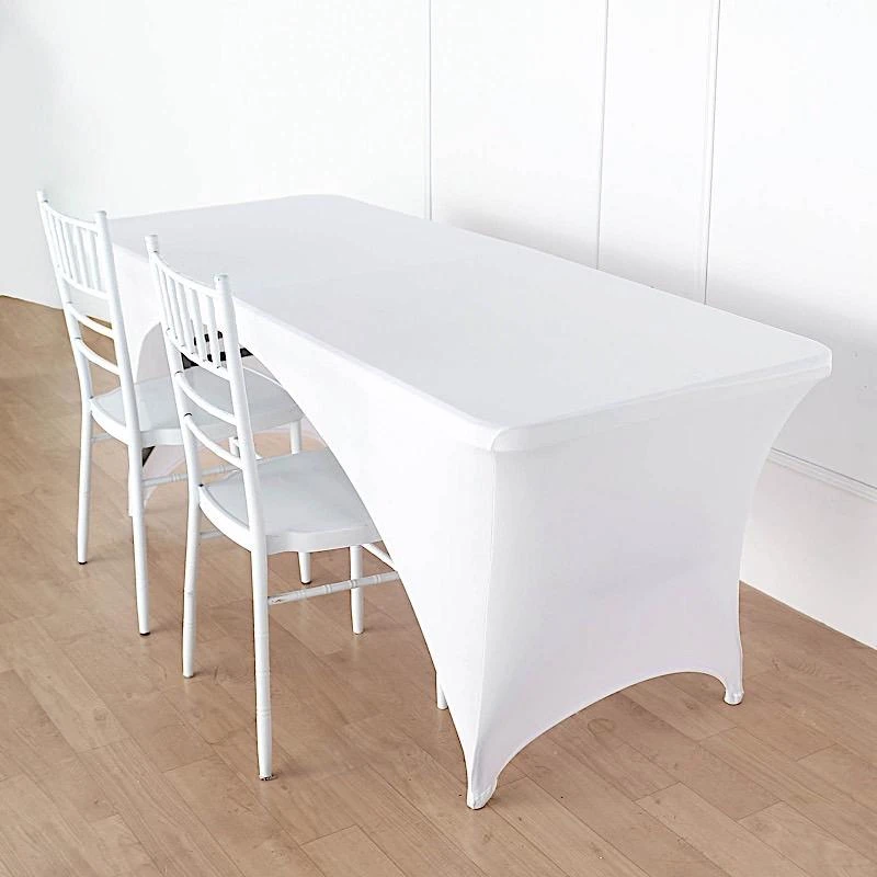 6 Ft Fitted Spandex Tablecloth Open Back Rectangular Table Cover 15 6 Ft Fitted Spandex Tablecloth Open Back Rectangular Table Cover - Image 13