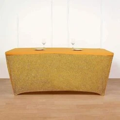 6 Ft Fitted Spandex Tablecloth Ruffled Metallic Table Cover 27 6 Ft Fitted Spandex Tablecloth Ruffled Metallic Table Cover -Optimal Home Decoration 6 ft fitted spandex tablecloth ruffled metallic table cover 28965961465919