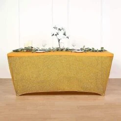 6 Ft Fitted Spandex Tablecloth Ruffled Metallic Table Cover 30 6 Ft Fitted Spandex Tablecloth Ruffled Metallic Table Cover -Optimal Home Decoration 6 ft fitted spandex tablecloth ruffled metallic table cover 28965961531455