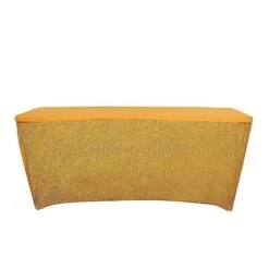 6 Ft Fitted Spandex Tablecloth Ruffled Metallic Table Cover