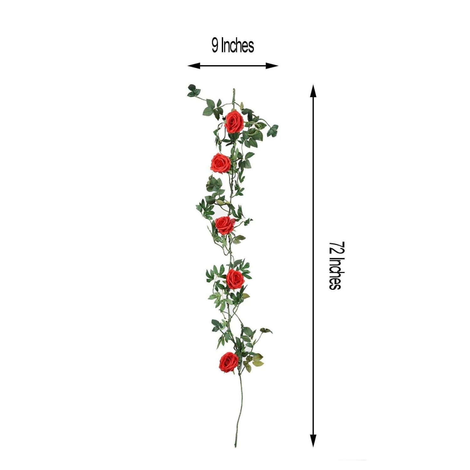 6 Ft Long 5 Silk Rose Flowers Garland With Leaves And Bendable Wire Vines 4 6 Ft Long 5 Silk Rose Flowers Garland With Leaves And Bendable Wire Vines - Image 2