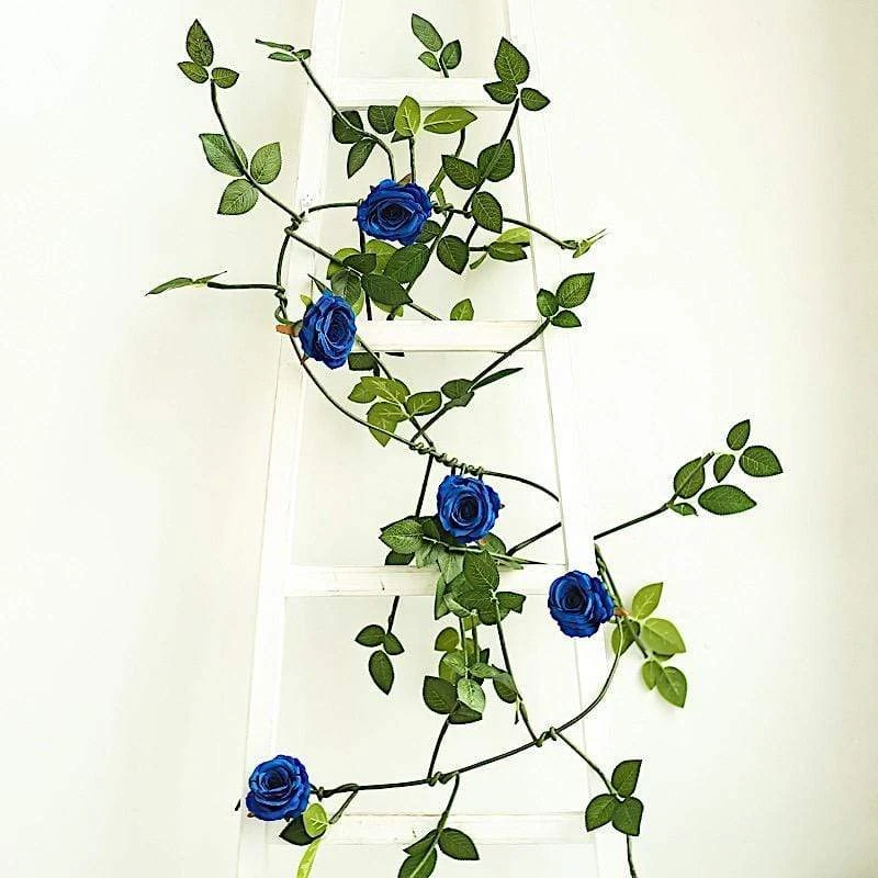 6 Ft Long 5 Silk Rose Flowers Garland With Leaves And Bendable Wire Vines 17 6 Ft Long 5 Silk Rose Flowers Garland With Leaves And Bendable Wire Vines - Image 15