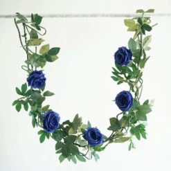 6 Ft Long 5 Silk Rose Flowers Garland With Leaves And Bendable Wire Vines 40 6 Ft Long 5 Silk Rose Flowers Garland With Leaves And Bendable Wire Vines -Optimal Home Decoration 6 ft long 5 silk rose flowers garland with leaves and bendable wire vines 28969387950143