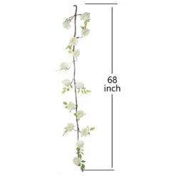 6 Ft Long Silk Peony Flowers Garland With Leaves And Bendable Wire Vines -Optimal Home Decoration 6 ft long silk peony flowers garland with leaves and bendable wire vines 28969355214911