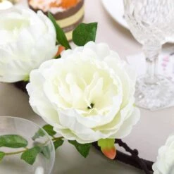 6 Ft Long Silk Peony Flowers Garland With Leaves And Bendable Wire Vines -Optimal Home Decoration 6 ft long silk peony flowers garland with leaves and bendable wire vines 28969355280447