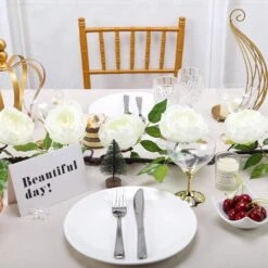 6 Ft Long Silk Peony Flowers Garland With Leaves And Bendable Wire Vines -Optimal Home Decoration 6 ft long silk peony flowers garland with leaves and bendable wire vines 28969355313215