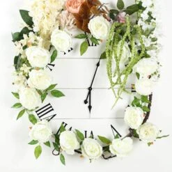 6 Ft Long Silk Peony Flowers Garland With Leaves And Bendable Wire Vines -Optimal Home Decoration 6 ft long silk peony flowers garland with leaves and bendable wire vines 28969355345983