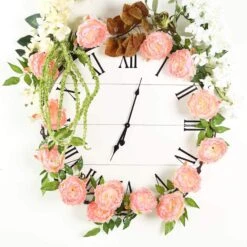 6 Ft Long Silk Peony Flowers Garland With Leaves And Bendable Wire Vines -Optimal Home Decoration 6 ft long silk peony flowers garland with leaves and bendable wire vines 28970156818495