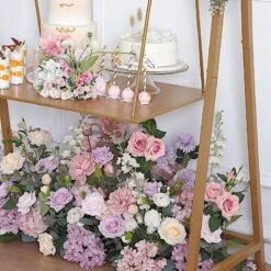 6 Ft Swing Metal Cake Stand Hanging Dessert Display Centerpiece - Gold -Optimal Home Decoration 6 ft metal unique hanging dessert display swing floor stand gold cake stnd swing02 gold 30905021136959