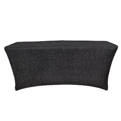 6 Ft Rectangular Fitted Tablecloth Metallic Tinsel Spandex Table Cover