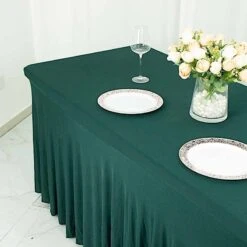 6 Ft Wavy Rectangular Fitted Tablecloth Premium Spandex Table Cover -Optimal Home Decoration 6 ft wavy rectangular fitted tablecloth premium spandex table cover 30439561560127