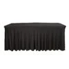 6 Ft Wavy Rectangular Fitted Tablecloth Premium Spandex Table Cover -Optimal Home Decoration 6 ft wavy rectangular fitted tablecloth premium spandex table cover tab rec spx6ft fit01 blk 30439559725119