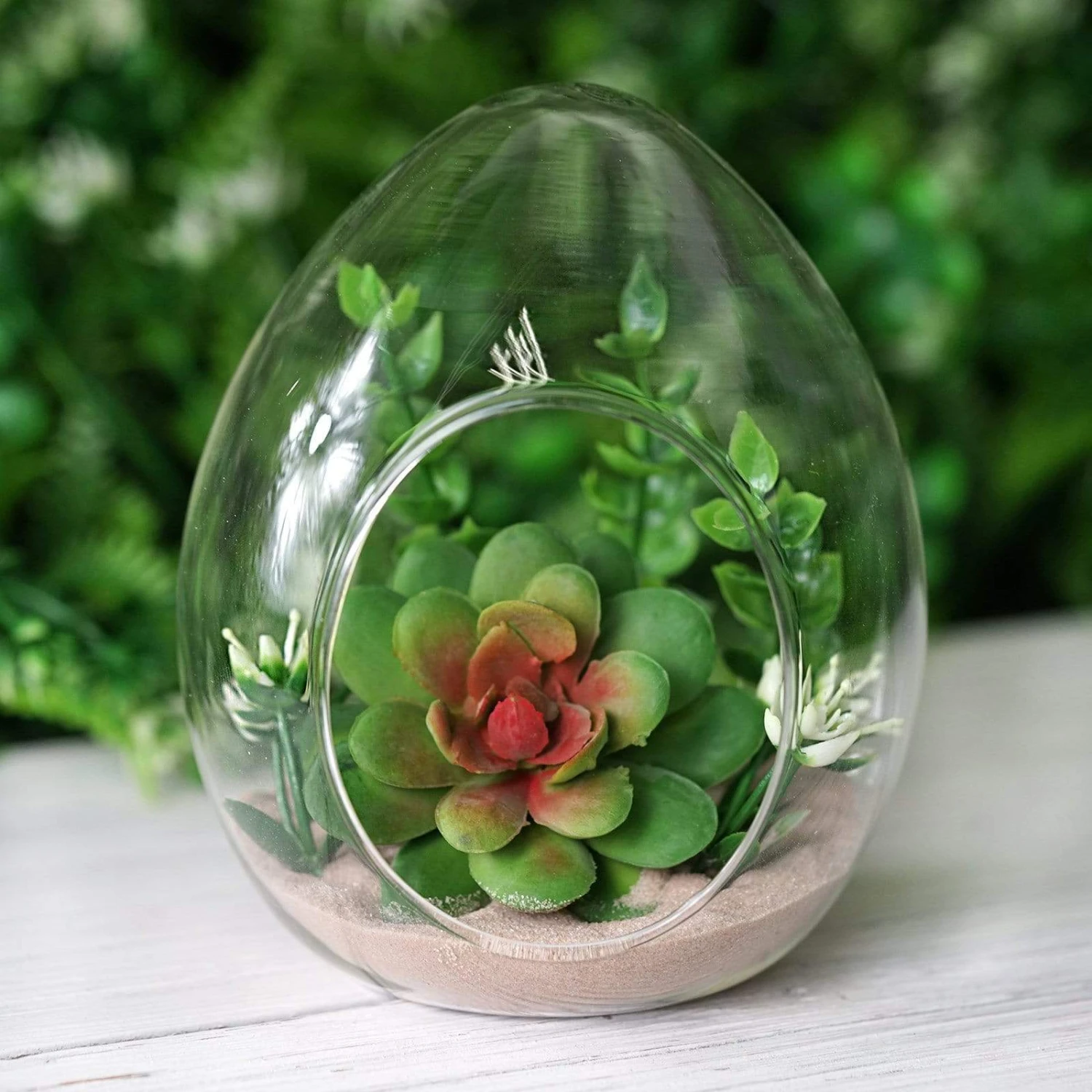 6 Glass Floating Terrariums Wedding Party Centerpieces - Egg 6 6 Glass Floating Terrariums Wedding Party Centerpieces - Egg - Image 4