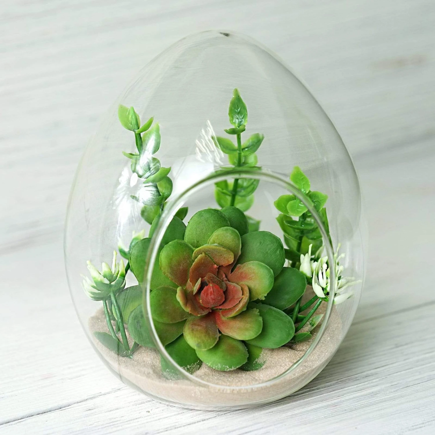 6 Glass Floating Terrariums Wedding Party Centerpieces - Egg 5 6 Glass Floating Terrariums Wedding Party Centerpieces - Egg - Image 3