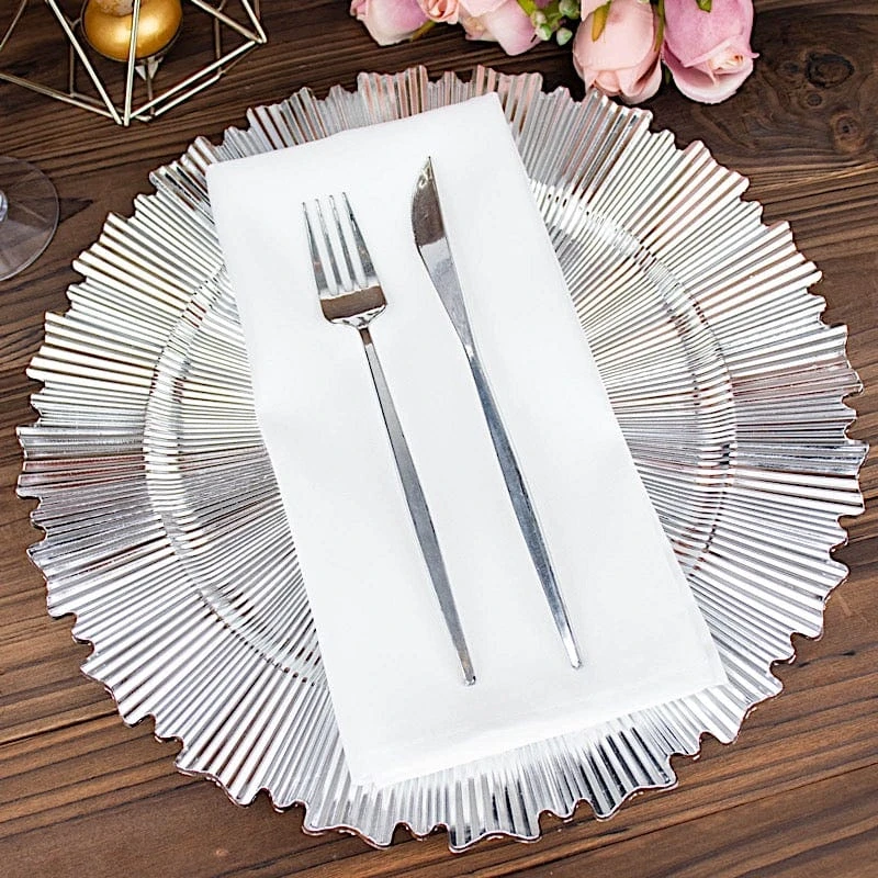 6 Plastic 13" Sunray Round Charger Plates With Scalloped Rim 18 6 Plastic 13" Sunray Round Charger Plates With Scalloped Rim - Image 16