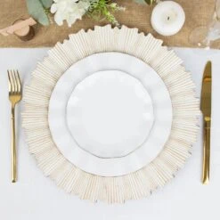 6 Plastic 13" Sunray Round Charger Plates With Scalloped Rim 29 6 Plastic 13" Sunray Round Charger Plates With Scalloped Rim -Optimal Home Decoration 6 metallic 13 sunray acrylic plastic charger plates with scalloped edges 30856804007999