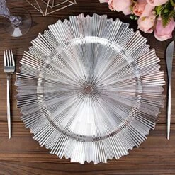 6 Plastic 13" Sunray Round Charger Plates With Scalloped Rim 34 6 Plastic 13" Sunray Round Charger Plates With Scalloped Rim -Optimal Home Decoration 6 metallic 13 sunray acrylic plastic charger plates with scalloped edges 30856804204607