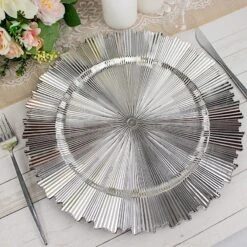 6 Plastic 13" Sunray Round Charger Plates With Scalloped Rim 33 6 Plastic 13" Sunray Round Charger Plates With Scalloped Rim -Optimal Home Decoration 6 metallic 13 sunray acrylic plastic charger plates with scalloped edges 30856804302911