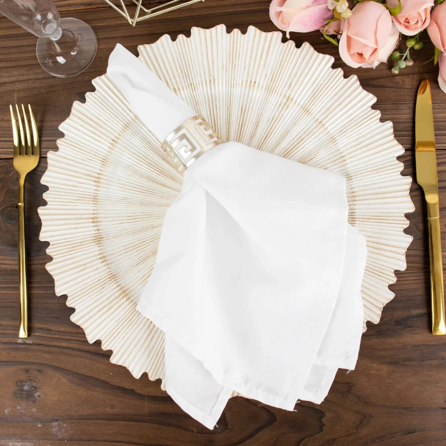 6 Plastic 13" Sunray Round Charger Plates With Scalloped Rim 11 6 Plastic 13" Sunray Round Charger Plates With Scalloped Rim - Image 9