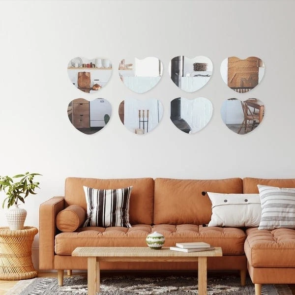 6 Pcs 10" Wide Heart Shaped Mirrors Centerpieces 8 6 Pcs 10" Wide Heart Shaped Mirrors Centerpieces - Image 6