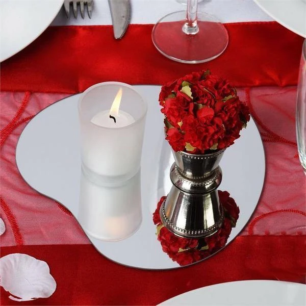 6 Pcs 10" Wide Heart Shaped Mirrors Centerpieces 5 6 Pcs 10" Wide Heart Shaped Mirrors Centerpieces - Image 3