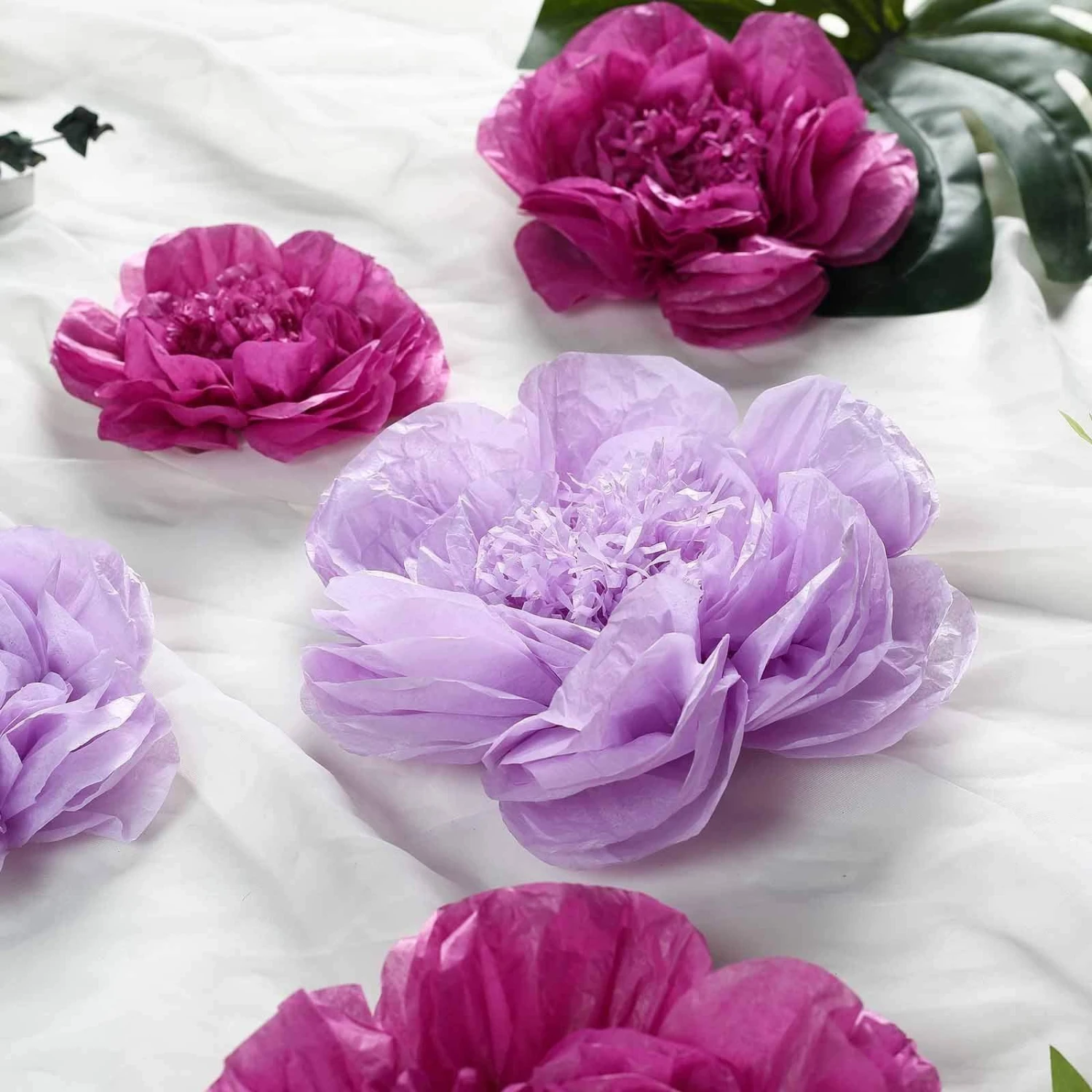 6 Pcs 12" 16" 20" Wide Peonies Tissue Paper Flowers 4 6 Pcs 12" 16" 20" Wide Peonies Tissue Paper Flowers - Image 2