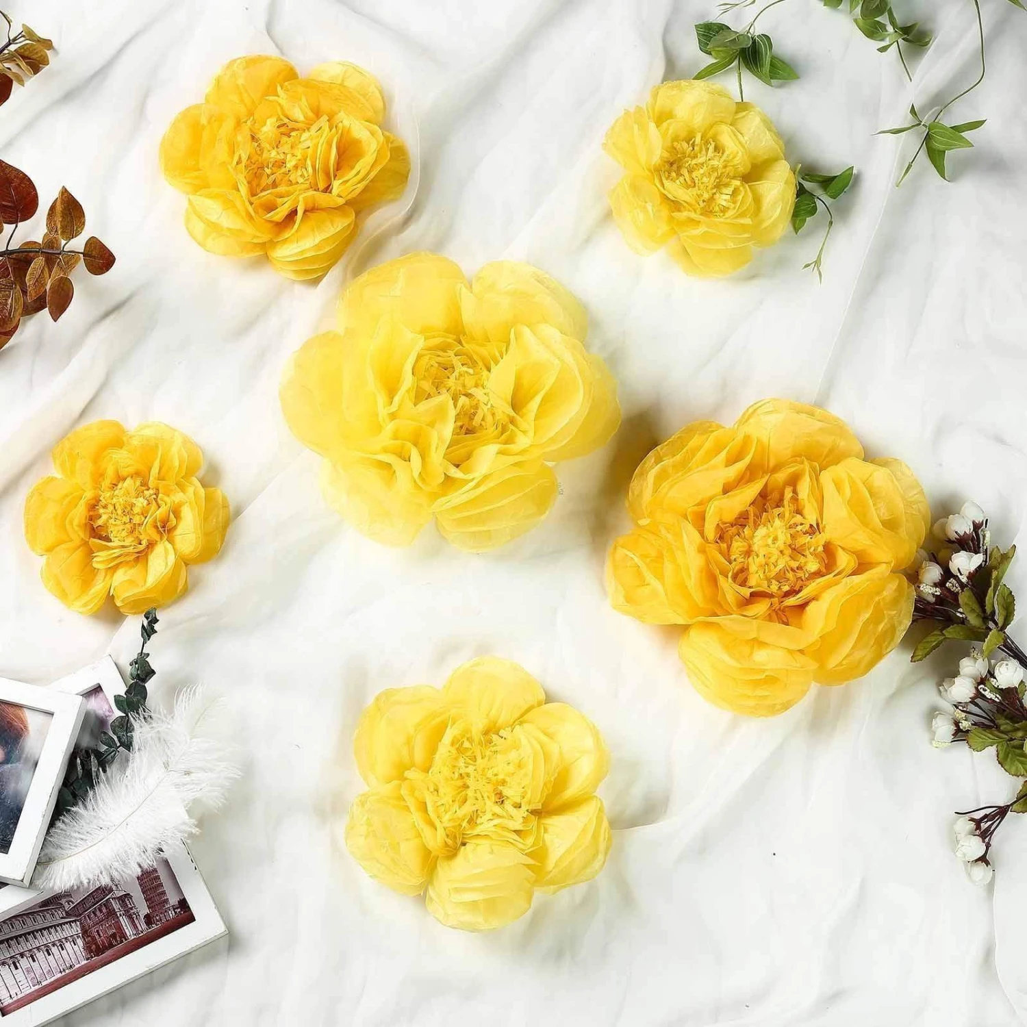 6 Pcs 12" 16" 20" Wide Peonies Tissue Paper Flowers 17 6 Pcs 12" 16" 20" Wide Peonies Tissue Paper Flowers - Image 15