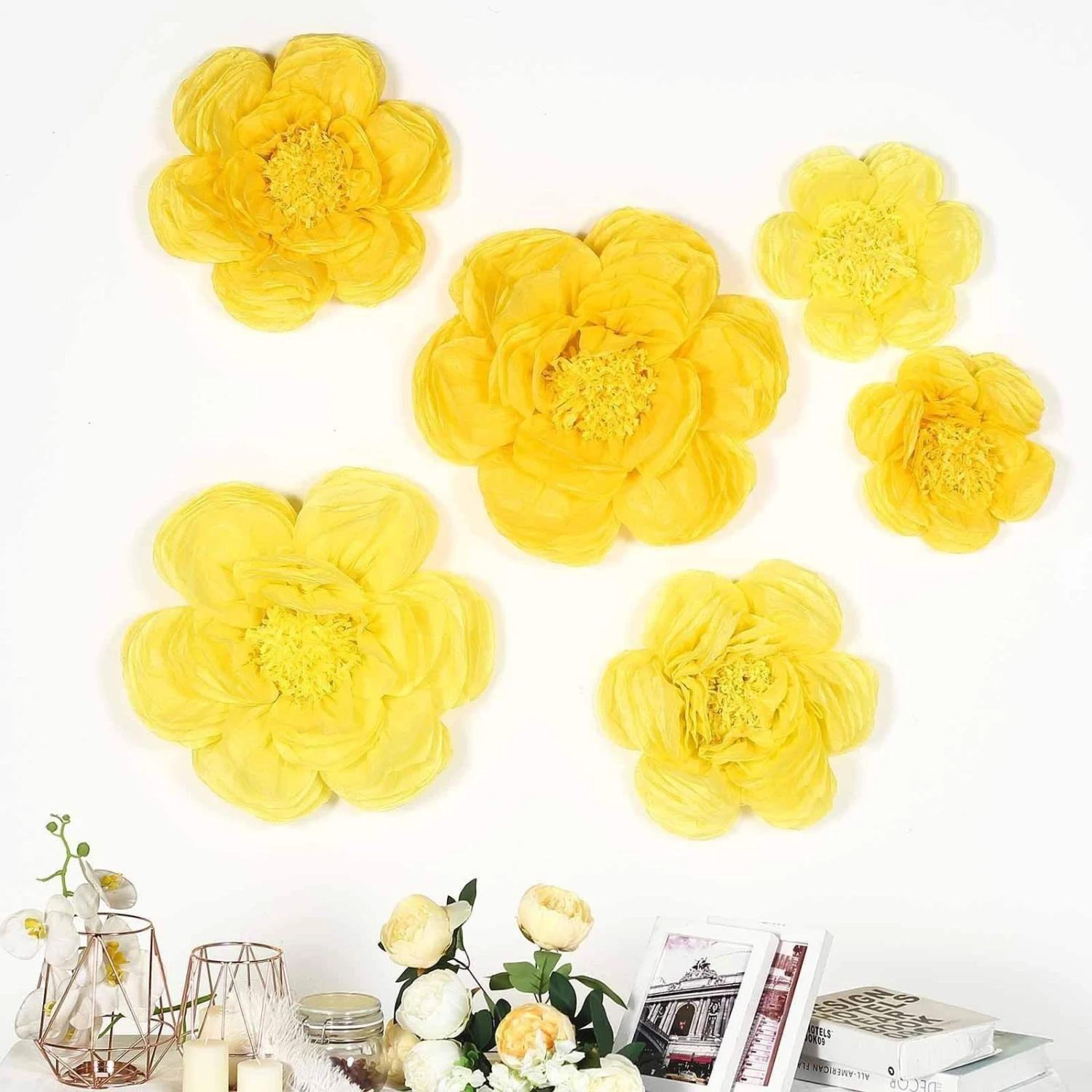 6 Pcs 12" 16" 20" Wide Peonies Tissue Paper Flowers 16 6 Pcs 12" 16" 20" Wide Peonies Tissue Paper Flowers - Image 14