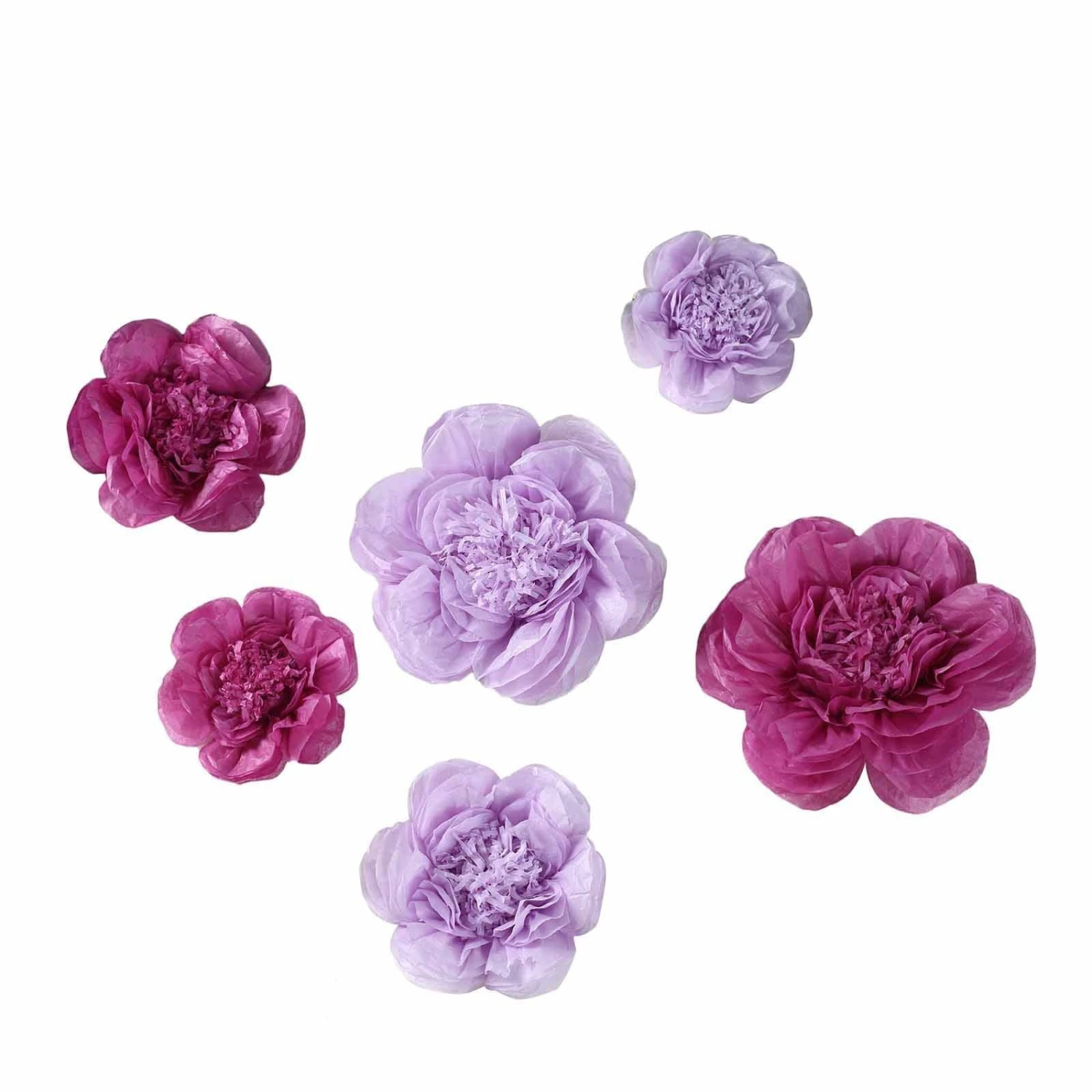 6 Pcs 12" 16" 20" Wide Peonies Tissue Paper Flowers 3 6 Pcs 12" 16" 20" Wide Peonies Tissue Paper Flowers